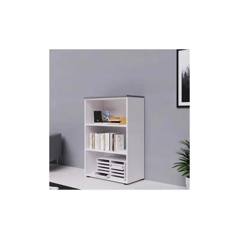Mobile ufficio a giorno in legno bianco frassinato h87 cm