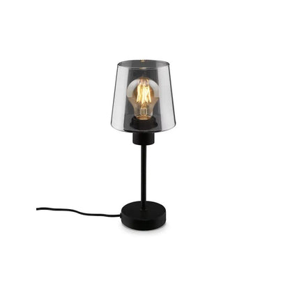 Lámpara de mesa Smoke E27 Ø14x35,5 cm negra