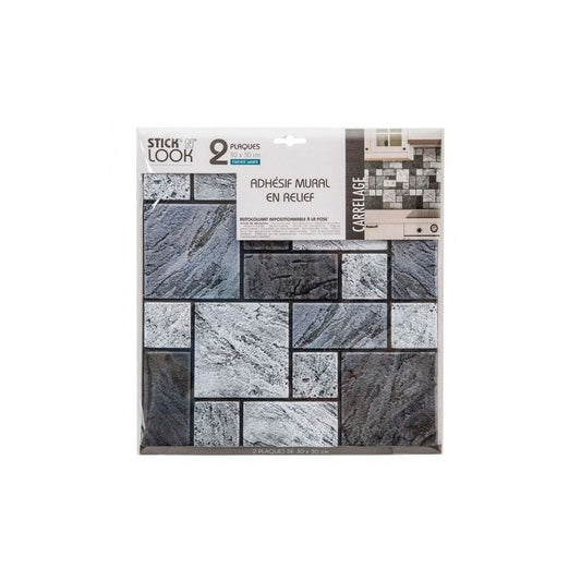 Wall leaf 2 pcs grey/black