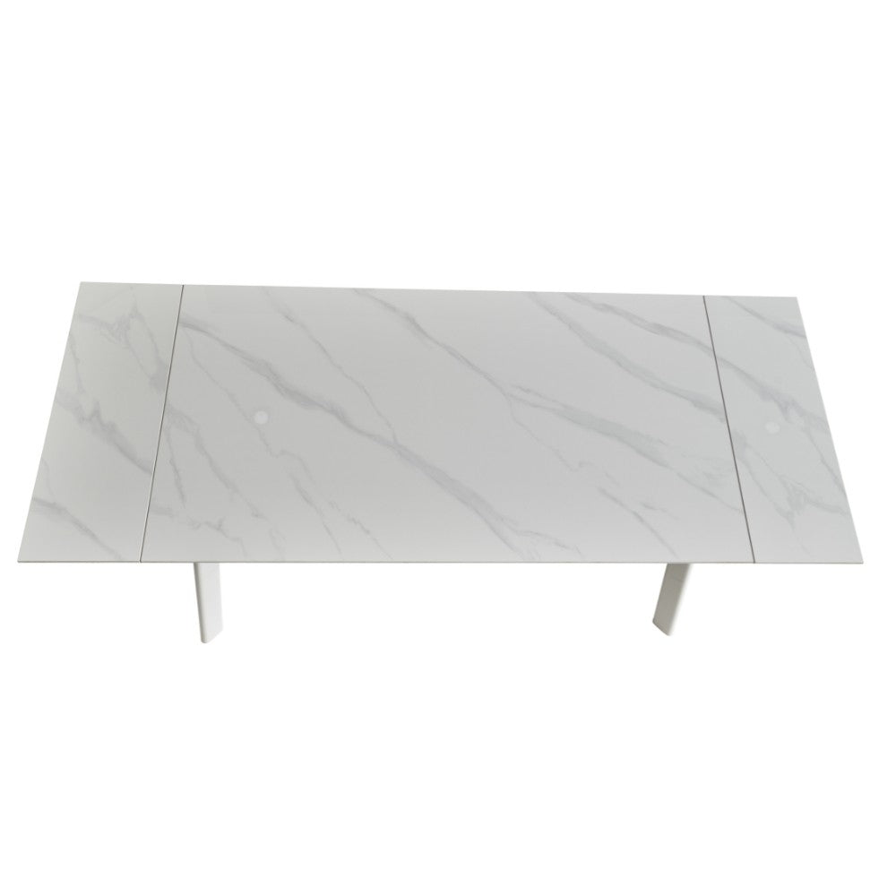 Tavolo allungabile bianco 160x90x76 cm