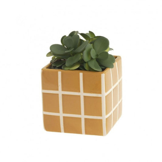 Planta artificial Family Jarrón de cerámica esquinero Al. 17 cm