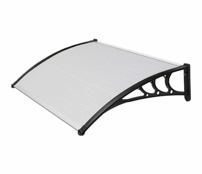 Schwarzer Unterstand aus satiniertem Waben-Polycarbonat, 120 x 100 cm