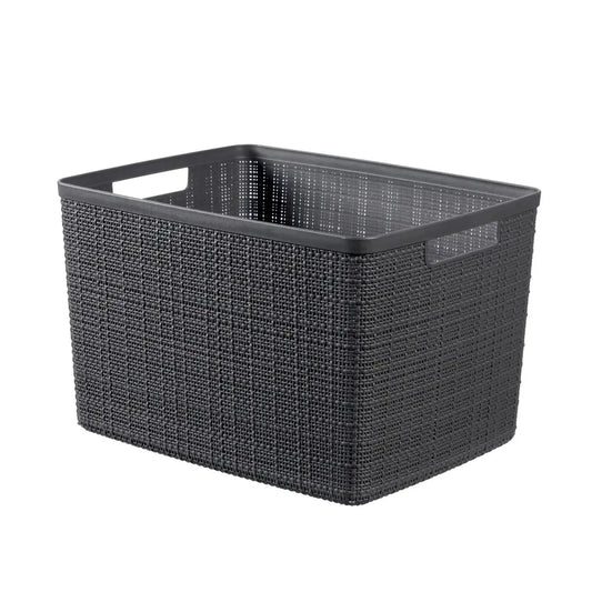 Gray rectangular Curver Jute basket 20l cm 36x28x23 h