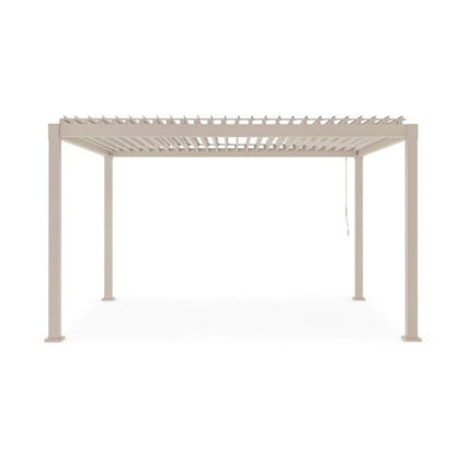 Pérgola Bizzotto Garda 3x4 m acero seda con techo de lamas