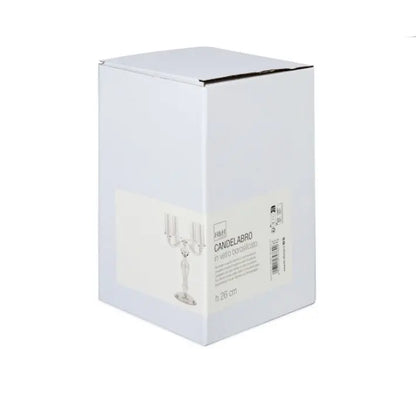 Candeliere in vetro trasparente a 4 fiamme h 26.5 cm
