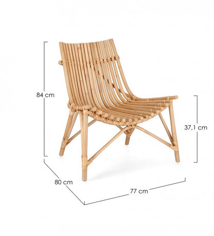 2x Sedia lounge naturale 77x80x84h