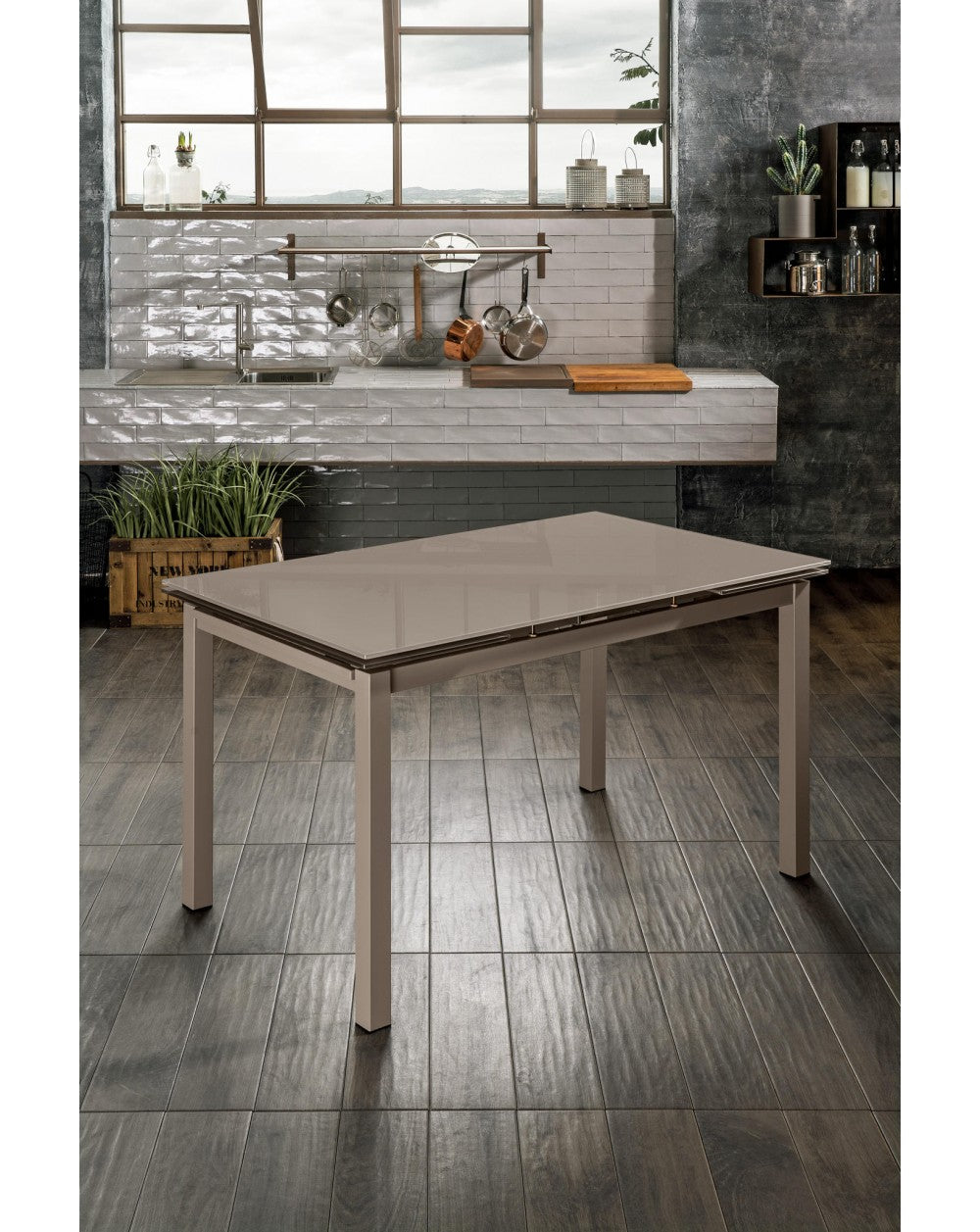 Tavolo Allungabile Baud 130-200x80 cm Cappuccino