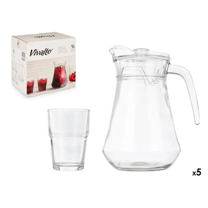 Set de 5 piezas con jarra de 1,3L y 4 vasos de 270ml