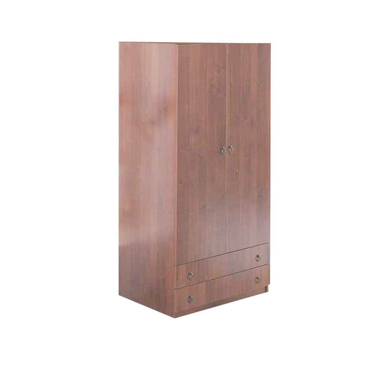 Modular wardrobe with 2 doors and 2 designs ancient walnut 90x60xh 180