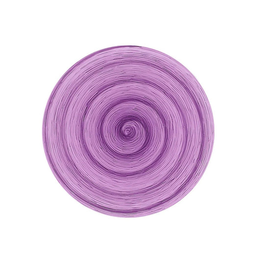 Malvenfarbener Memento Table-Essteller aus handbemalter Keramik, Ø 27,5 cm