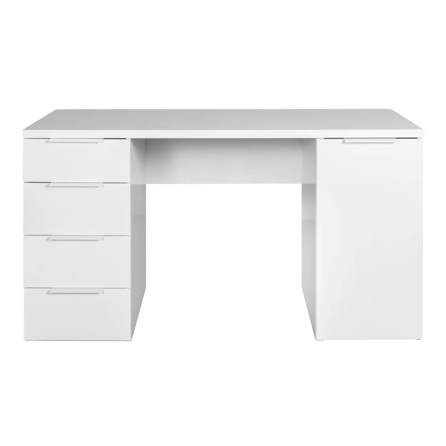 Schreibtisch mit 4 Schubladen und 1 weiß lackierten Tür 146x60x75 h cm