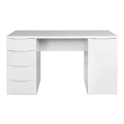 Schreibtisch mit 4 Schubladen und 1 weiß lackierten Tür 146x60x75 h cm