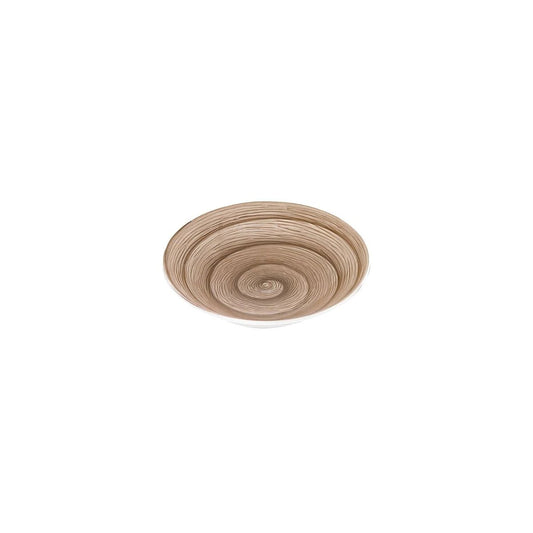 Grauer Memento-Tisch-Suppenteller aus handbemalter Keramik, Ø 23,5 cm