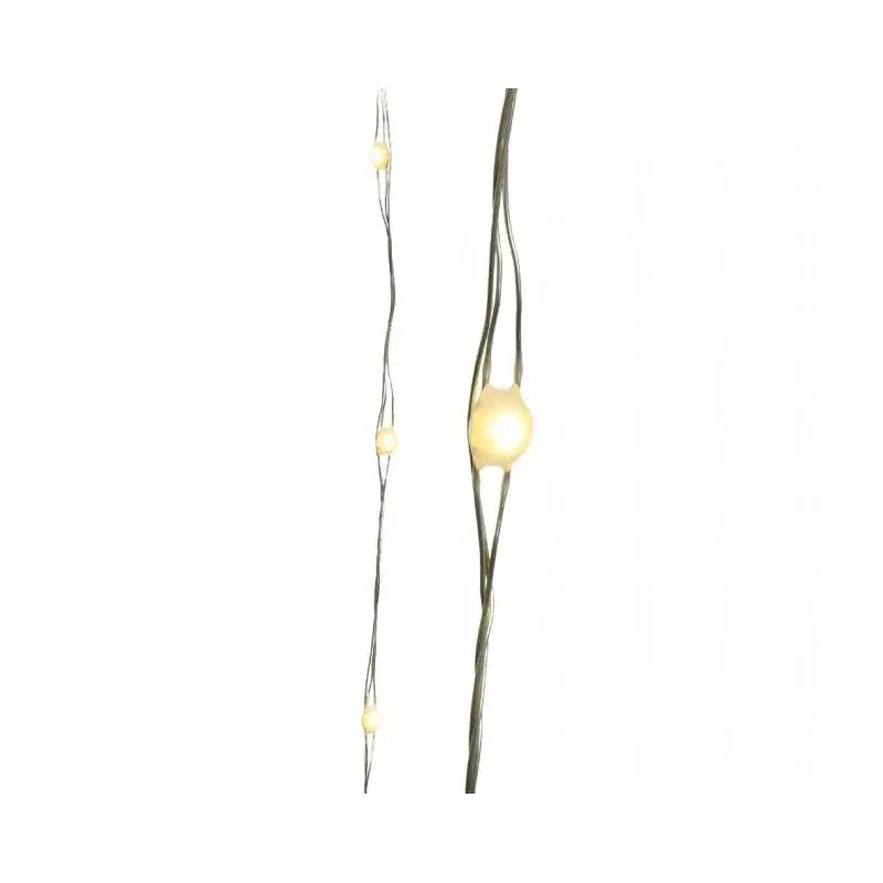 Micro Led luce fissa argento/bianco caldo 495cm 100L a batteria