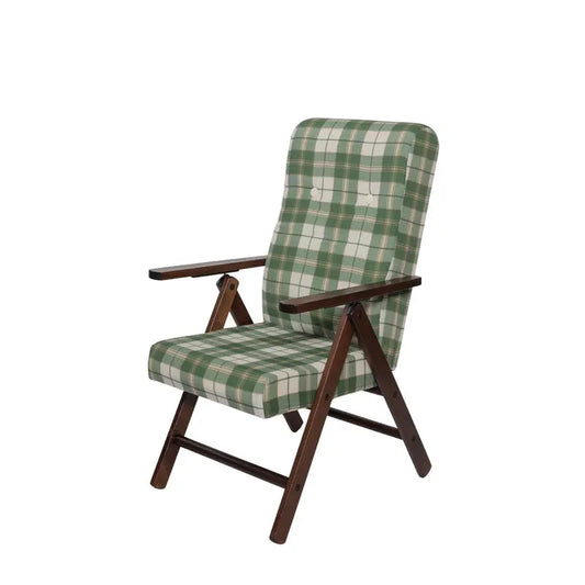 Poltrona Relax Molisana verde scozzese regolabile in legno di faggio