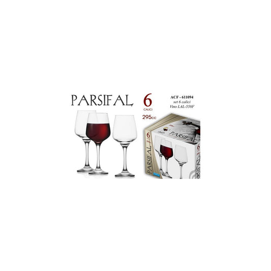 Set 6 calici vino Parsifal 295 cc in vetro