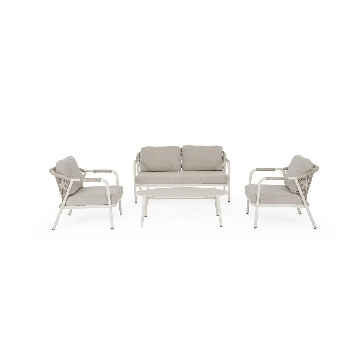 Bizzotto Miravet Wall 4-Sitzer-Gartenlounge-Set aus Aluminium mit Couchtisch