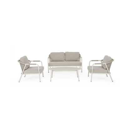 Bizzotto Miravet Wall 4-Sitzer-Gartenlounge-Set aus Aluminium mit Couchtisch