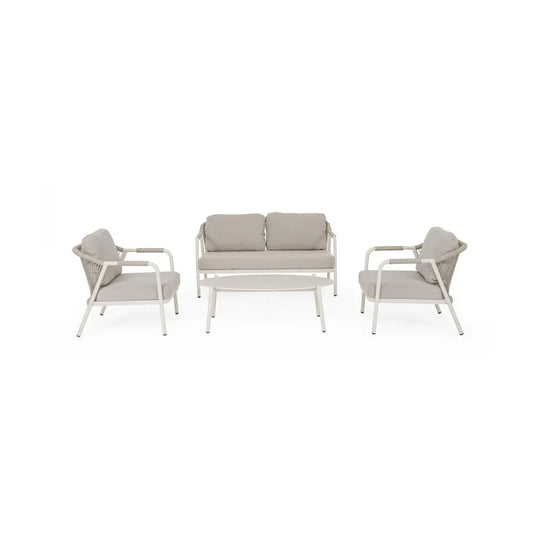 Bizzotto Miravet Wall 4-Sitzer-Gartenlounge-Set aus Aluminium mit Couchtisch
