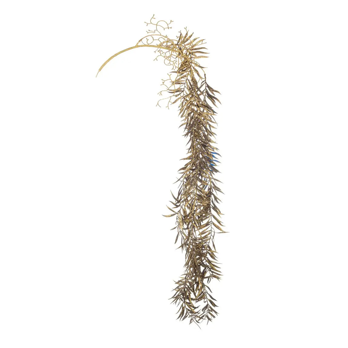Ramo decorativo Edhel bambù nero e oro H100 cm