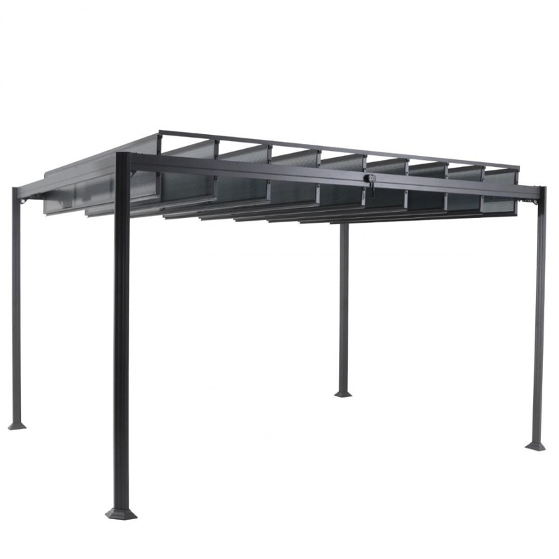 Gazebo Belize 3.8 x 3 m anthracite with aluminum sunroof