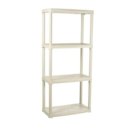Scaffale in resina 4 ripiani ecru 60x30x133 cm