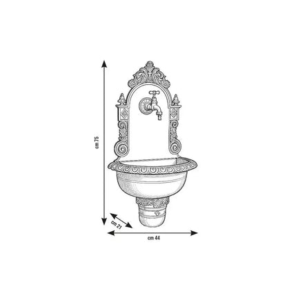 Fontana a parete in alluminio antracite cm 44x21x75 h