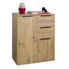 Schrank 2 Türen + 2 Schubladen Artisan-Eiche 72x35x87h cm
