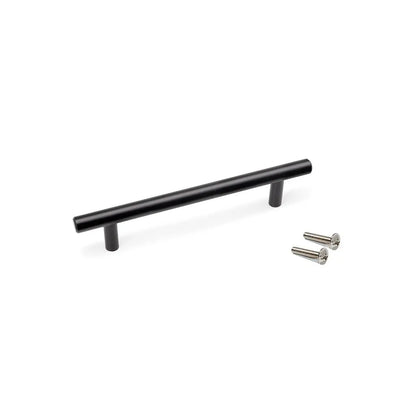 Möbelgriff Orlando L188 mm, Achsabstand 128 mm, Stahl, schwarz lackiert
