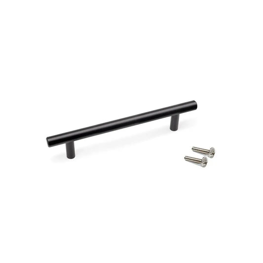 Orlando furniture handle L188 mm, center distance 128 mm, Steel, Black painted