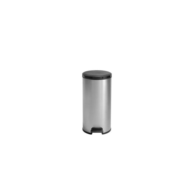 Keter Deco Bin Round 30l silberner Abfalleimer 36x30x59 h cm