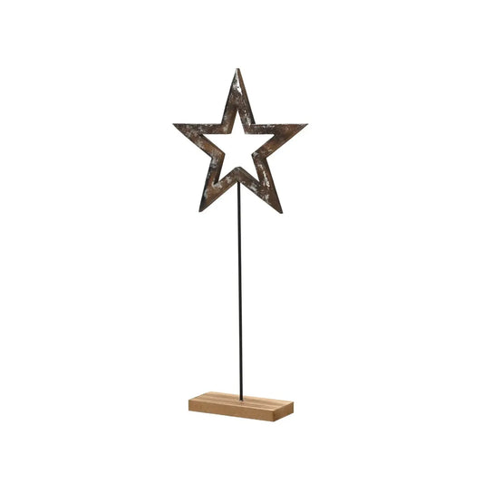 Stella decorativa in MDF su base in legno 29,5 × H65 cm