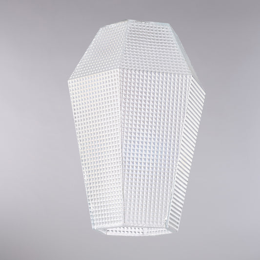 diffusore in vetro soffiato trasparente con decoro in rilievo H.27 - Ø20