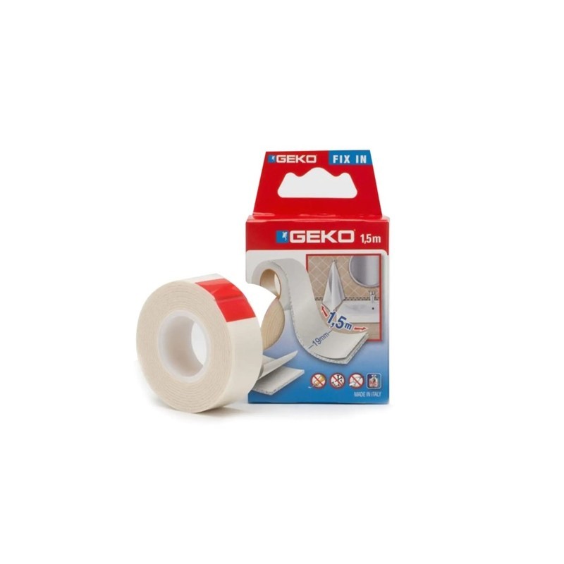 Weißes doppelseitiges Klebeband 19 mm x 1,5 m