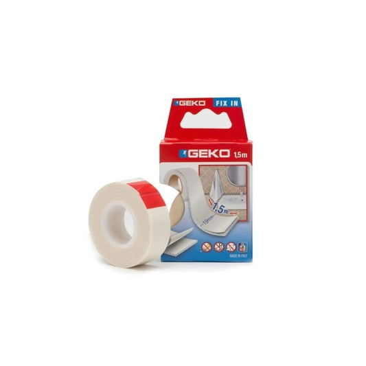 Weißes doppelseitiges Klebeband 19 mm x 1,5 m