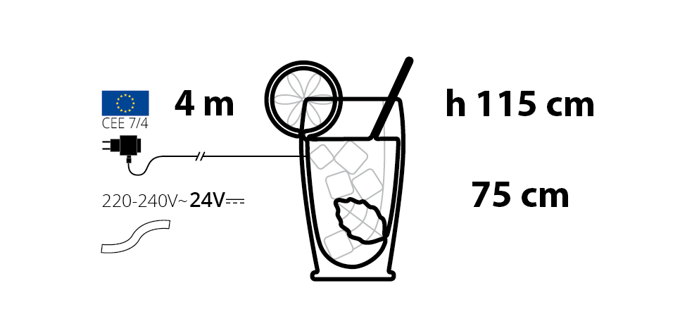 Cocktail mojito SMD neon 75x115 cm