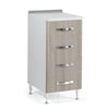 White kitchen drawer cabinet with 4 elm drawers, size H 85x50x40
