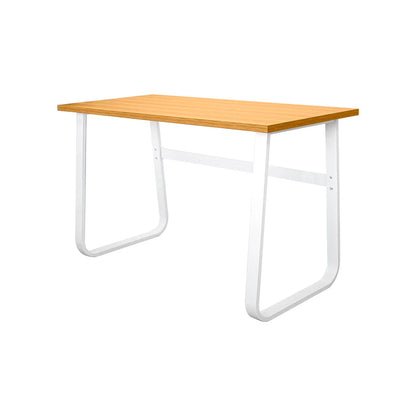 Weißer Kenya-Schreibtisch mit Eichenplatte 120x60x75h cm