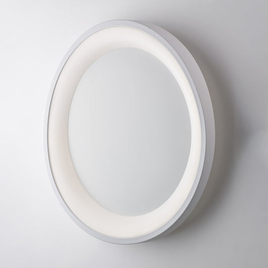 Plafoniera circolare in metallo e alluminio laccato bianco con led integrato H.7 - Ø 50
