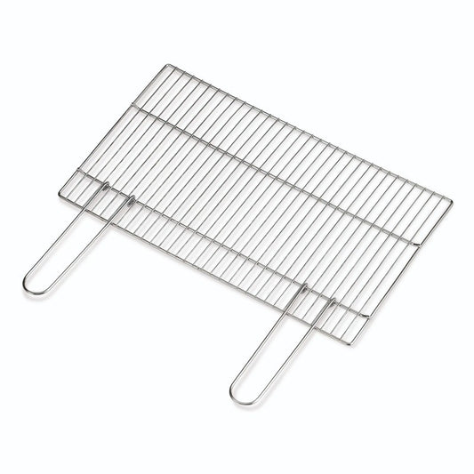 Parrilla cromada 76x43 cm con asas plegables