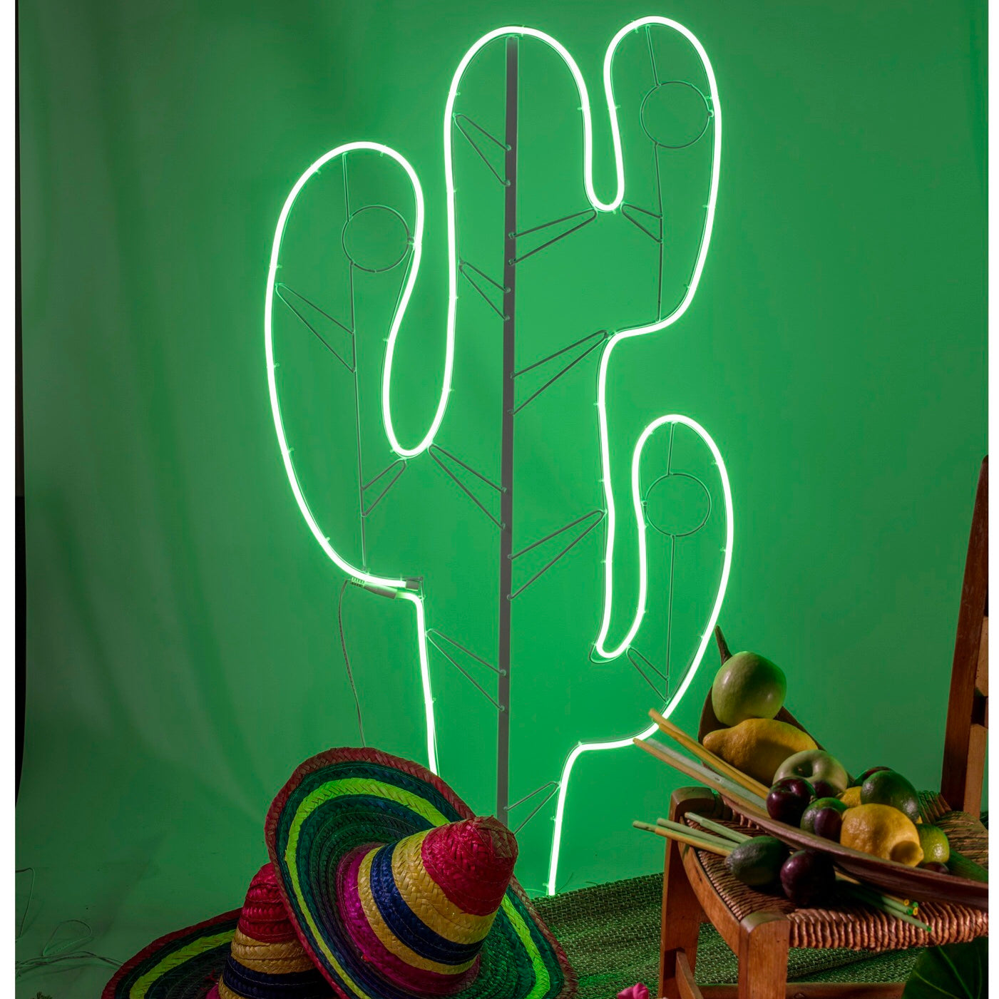 Grüner Neonkaktus 4m x 1,20m 480 LEDs