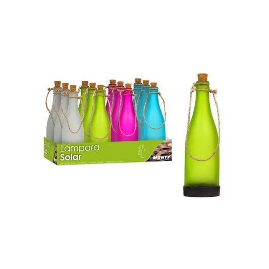 Lámpara solar botella de cristal 25 cm