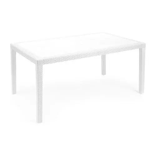 Rechteckiger Prince-Tisch mit weißem Rattan-Effekt, 150 x 90 x 72 cm