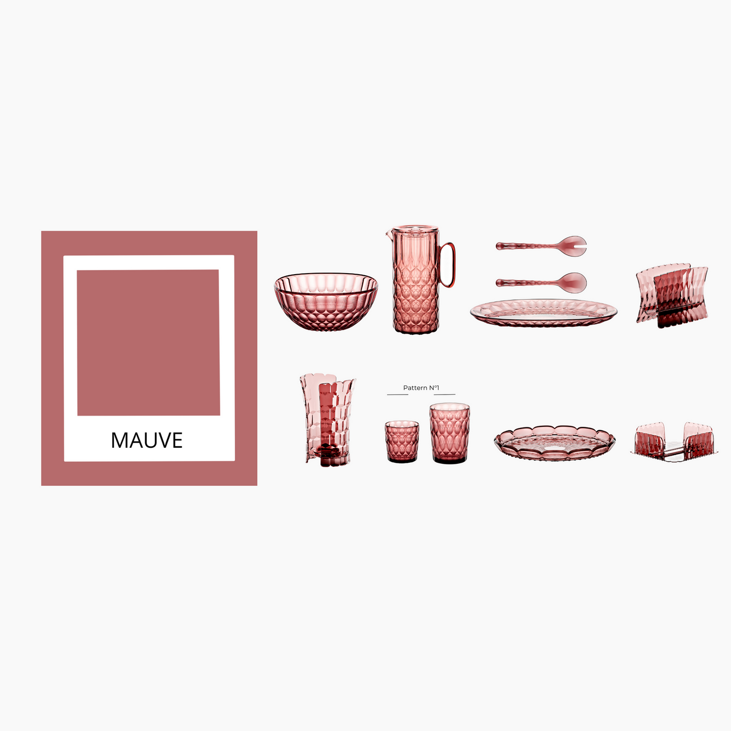 Contenitore Vanity Ø25 cm colore malva 25x25xh10,9 cm