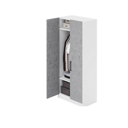2 -door wardrobe without drawers white color H210x91x52cm