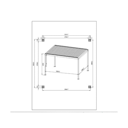 Pérgola Bizzotto Garda 3x4 m acero seda con techo de lamas