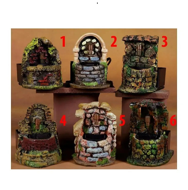 Fontana per presepe in resina con pompa 11 × 10 × H11 cm – 1 pezzo assortito