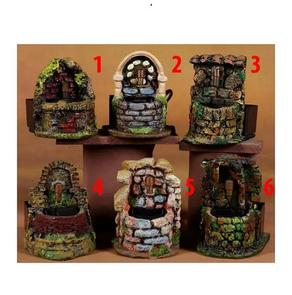 Fontana per presepe in resina con pompa 11 × 10 × H11 cm – 1 pezzo assortito