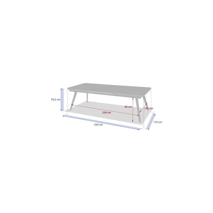 Pulpy 12-seater extendable garden table, laurel green/granite grey