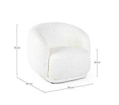 Poltrona Tecla bianco 93x87x73 cm